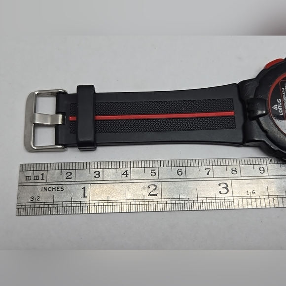 Mens Vintage Lorus Digital Watch Alarm Chronograph 42mm W339-4A68 New Battery - Picture 9 of 10